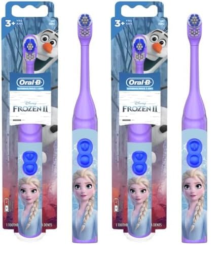 Oral-B Kids Battery Power Electric Toothbrush Featuring Disney's Frozen for Children and Toddlers Age 3+, Soft (Characters May Vary), Pack of 4
