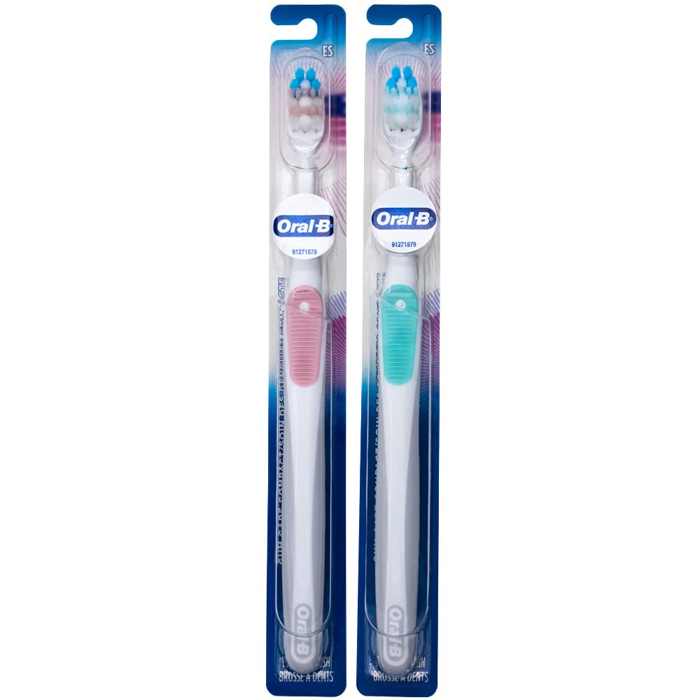 Oral-B Gum Care Extra Soft Toothbrush for Sensitive Teeth and Gums, Compact Small Head, (Colors Vary) - Pack of 3