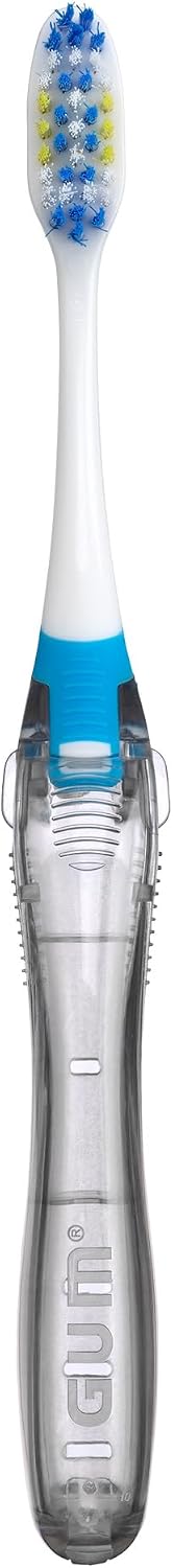 GUM Folding Travel Toothbrush, Soft Bristle, Compact Head, 1 Count (6 Pack)