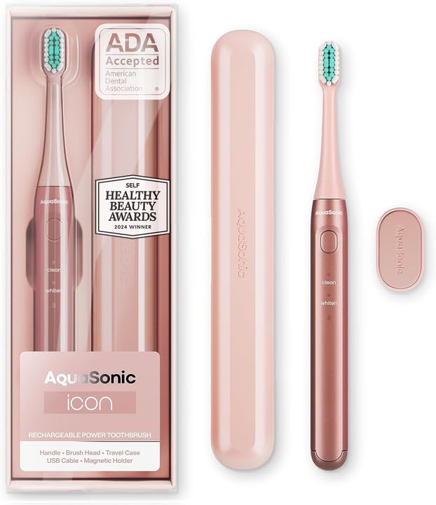 Aquasonic Icon Micro-Vibrating Sonic Toothbrush - ADA-Accepted - Lilac