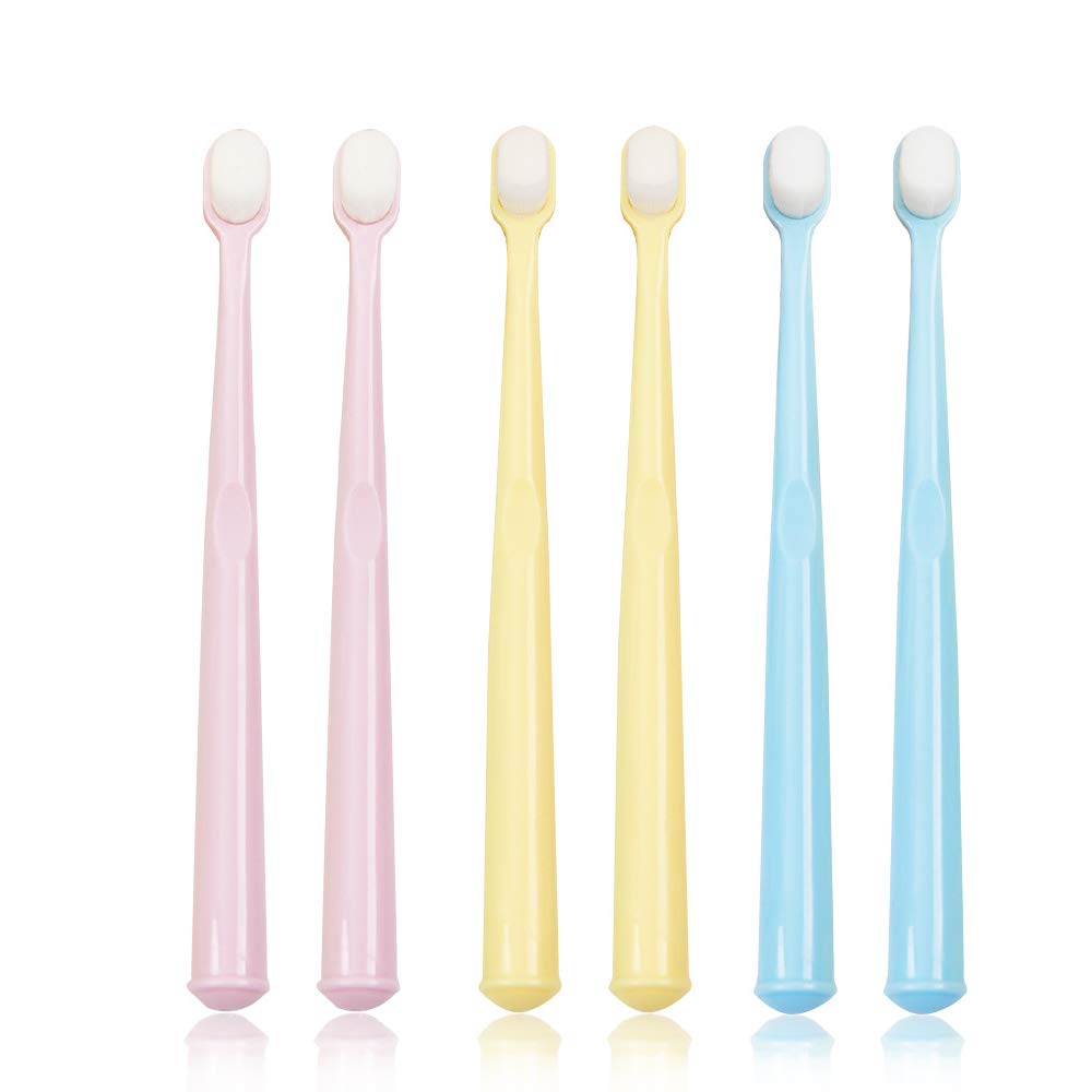 EasyHonor Extra Toothbrush for Sensitive Gums, Micro Fur Manual Toothbrush with 20000 Soft Floss Bristle for Pregnant Women, Elderly, Braces and Gum Recessions, Protect Fragile Gums (6 Pack)