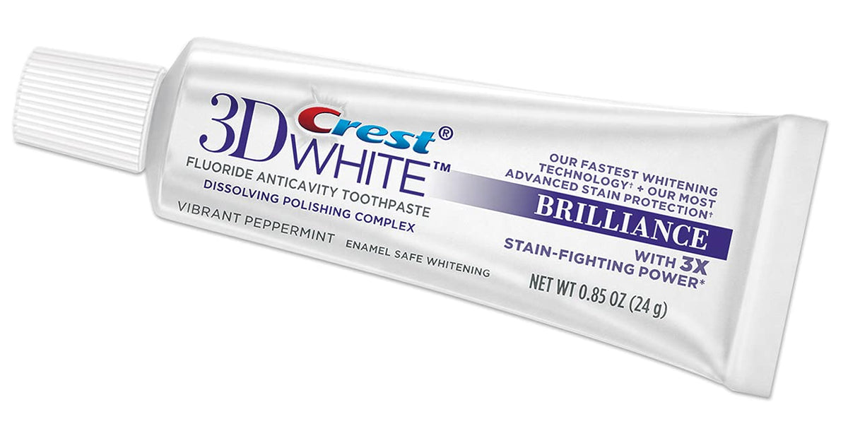 Crest 3D White Advanced, Teeth Whitening Toothpaste for Adults, 3.7 oz, 4 Pack, Cavity Protection Fluoride Toothpaste, Strengthens Enamel, Travel Size Toiletries