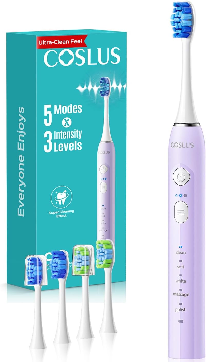 COSLUS C30 Electric Toothbrush for Adults, Effective Yet Gentle Ultra-Clean