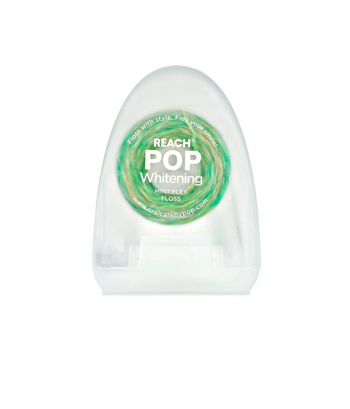 REACH POP Whitening Dental Floss, Peppermint, Baking Soda Infused, Teeth Whitening, Plaque Remover for Teeth, Shred Resistant, Vegan Wax, Cruelty Free, Oral Care, PFAS Free, 1 Pack, 54.6 yd
