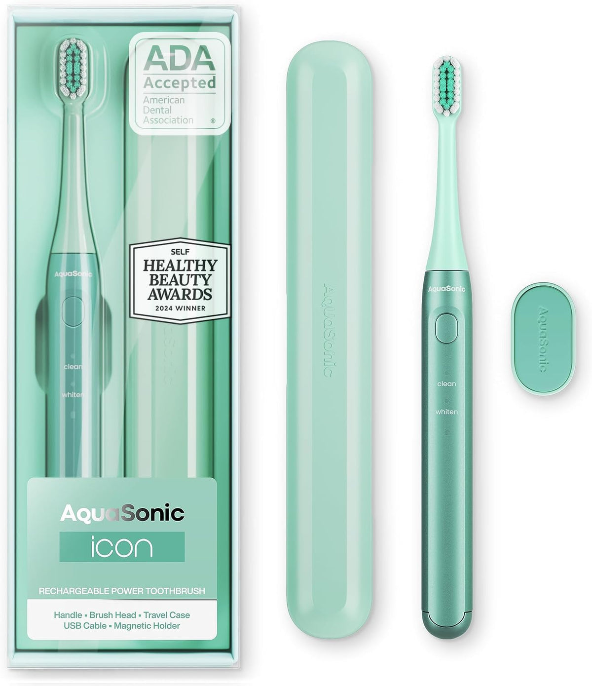 Aquasonic Icon Micro-Vibrating Sonic Toothbrush - ADA-Accepted - Lilac