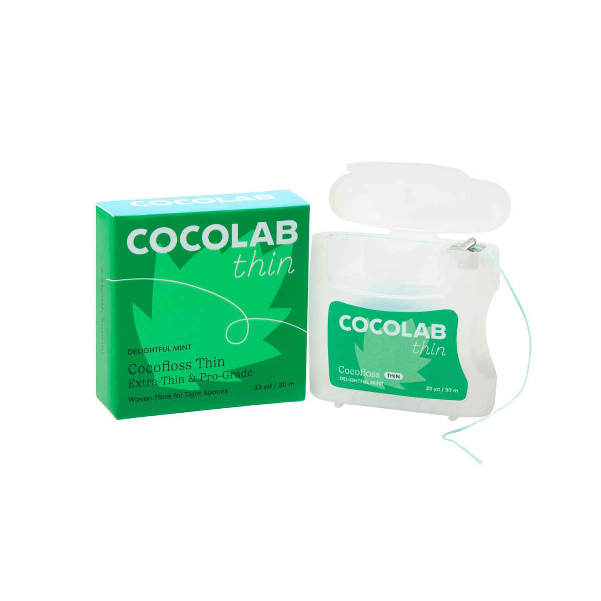 Cocofloss Expanding Woven Dental Floss by COCOLAB, Mint Scent, 3-Pack