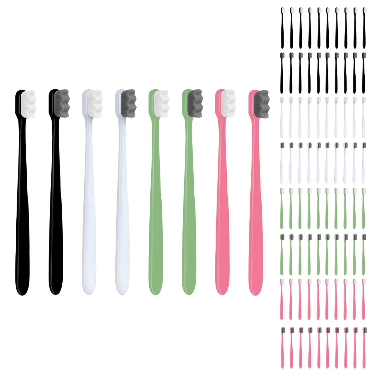 EasyHonor Extra Toothbrush for Sensitive Gums, Micro Fur Manual Toothbrush with 20000 Soft Floss Bristle for Pregnant Women, Elderly, Braces and Gum Recessions, Protect Fragile Gums (6 Pack)
