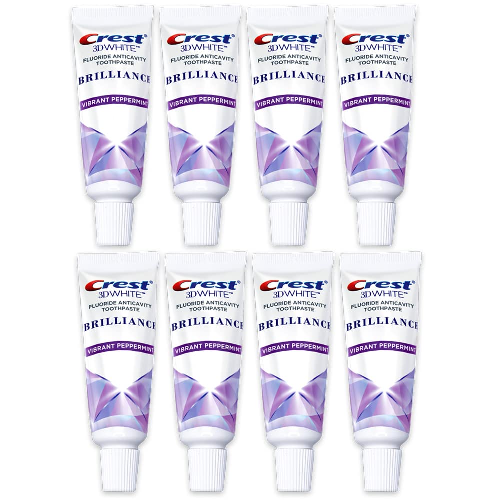 Crest 3D White Advanced, Teeth Whitening Toothpaste for Adults, 3.7 oz, 4 Pack, Cavity Protection Fluoride Toothpaste, Strengthens Enamel, Travel Size Toiletries