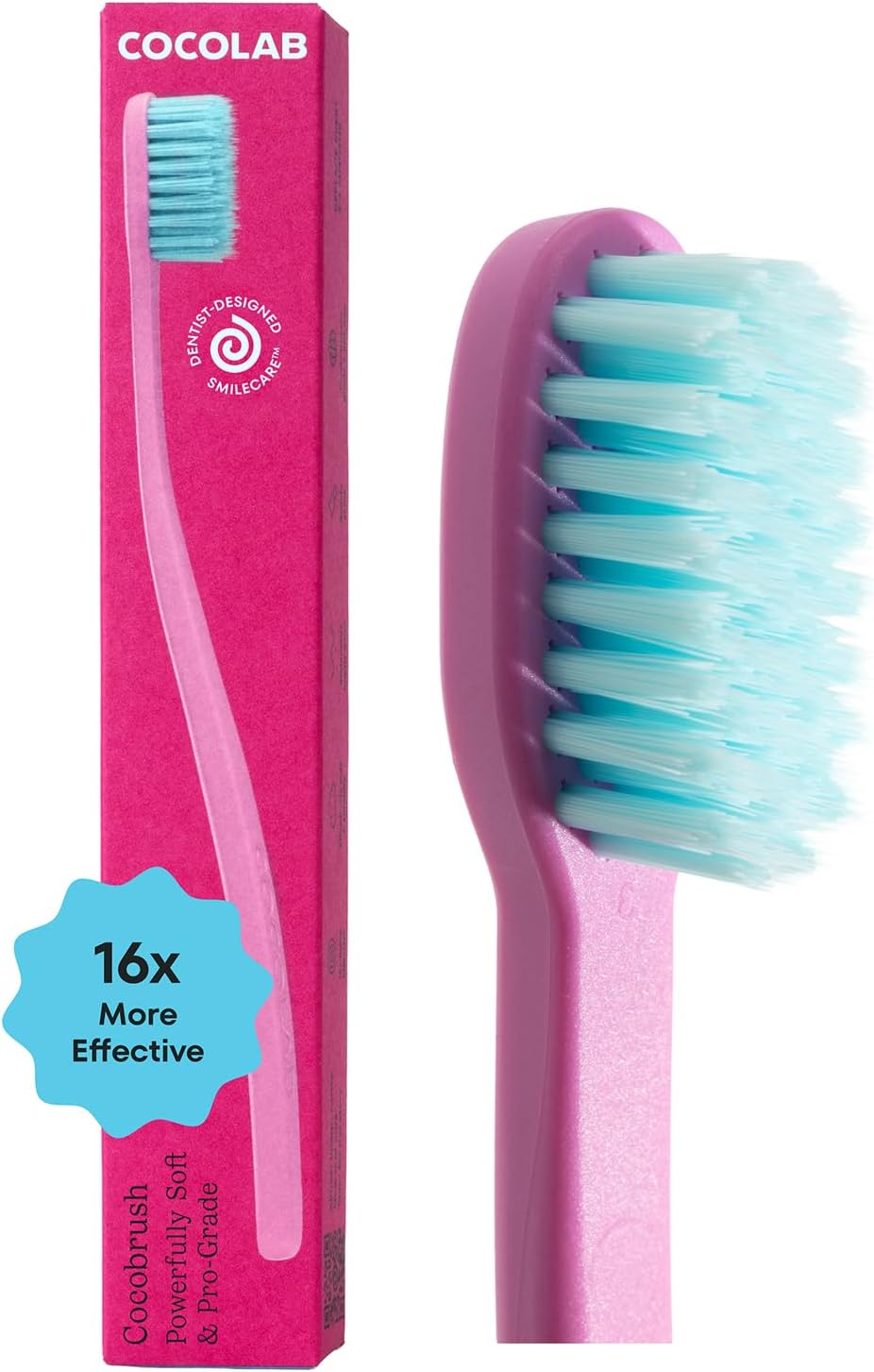 Cocobrush Ultra Soft Manual Toothbrush by COCOLAB, Cherry Blossom