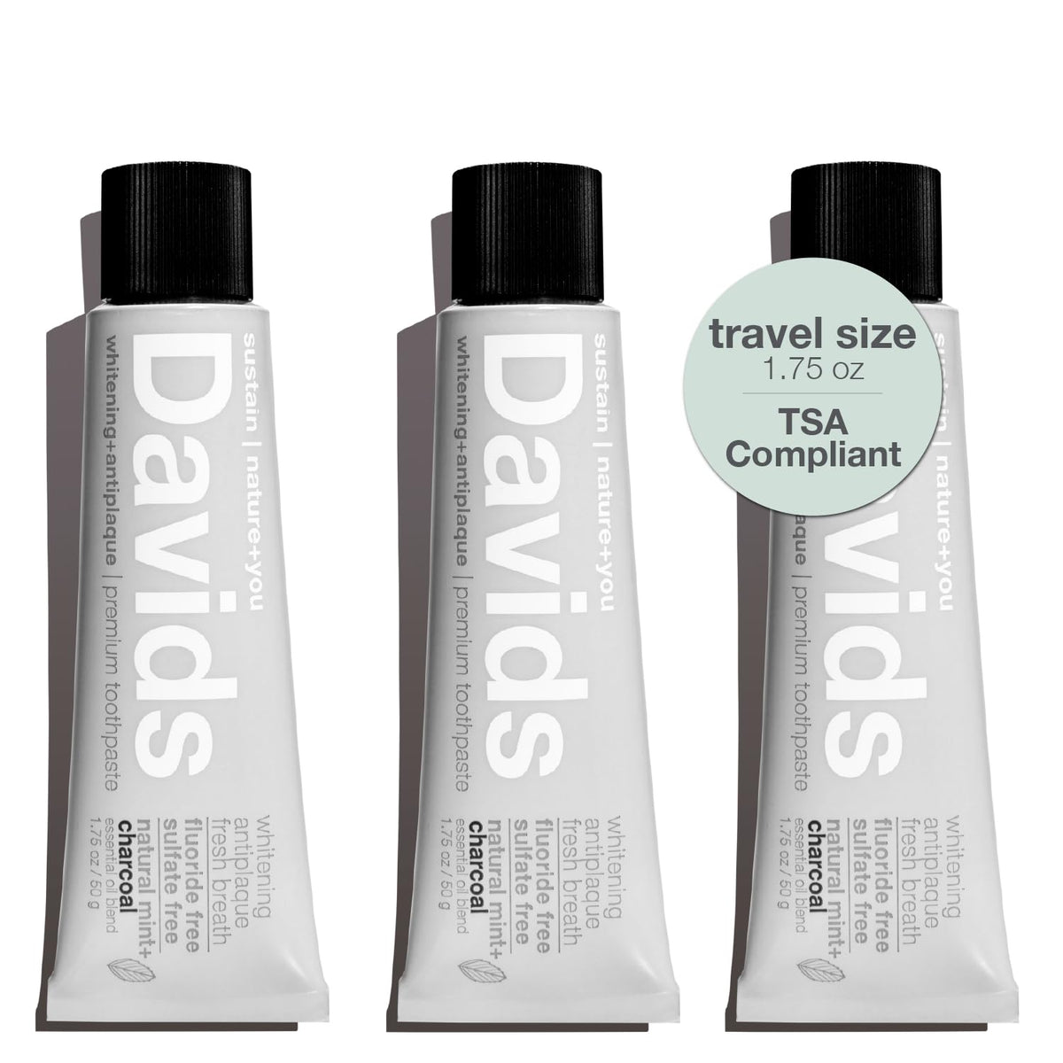Davids Fluoride Free Toothpaste Teeth Whitening SLS Free Spearmint 5.25oz