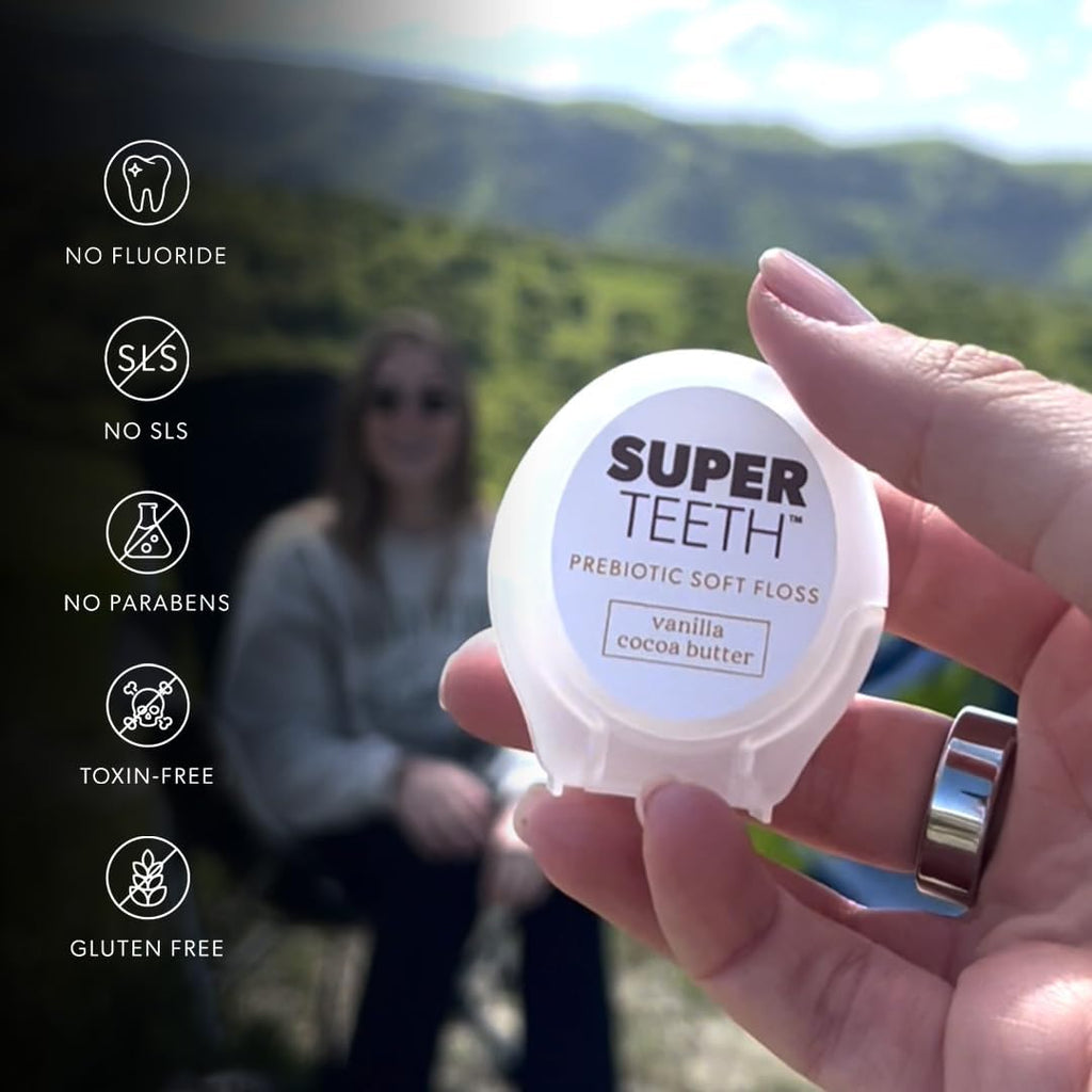 SuperTeeth Expanding Soft Dental Floss with Hydroxyapatite - Vanilla