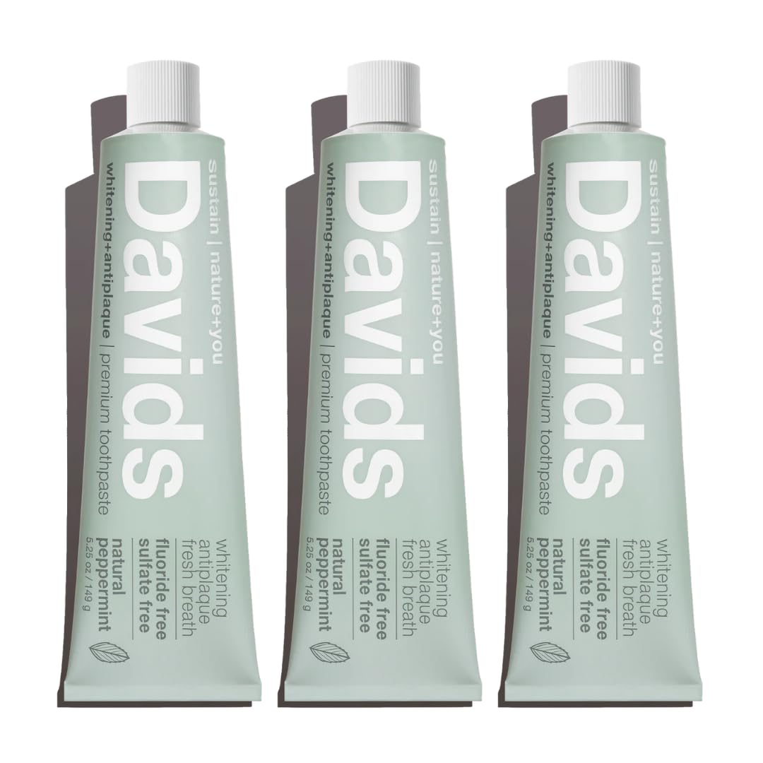 Davids Fluoride Free Toothpaste Teeth Whitening SLS Free Spearmint 5.25oz