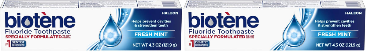 Biotene Fluoride Toothpaste for Dry Mouth Symptoms, Fresh Mint, 4.3 oz