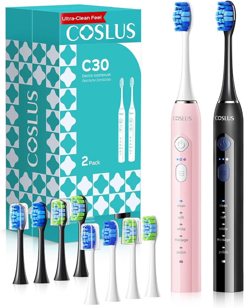 COSLUS C30 Electric Toothbrush for Adults, Effective Yet Gentle Ultra-Clean