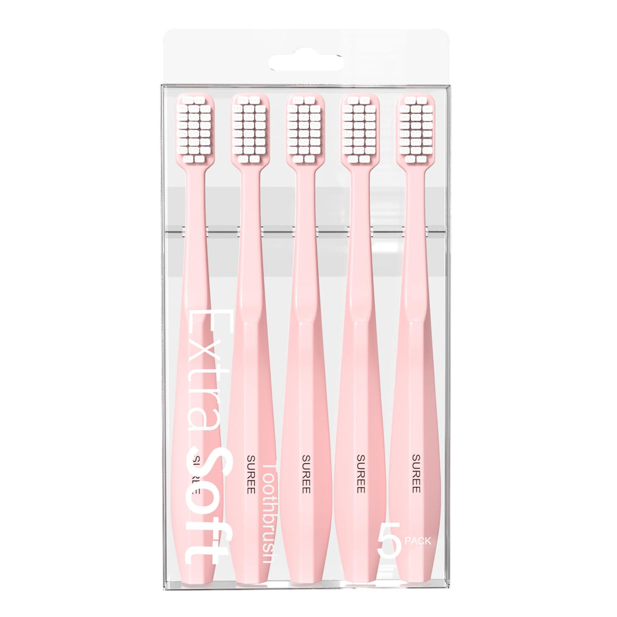 SUREE Extra Soft Toothbrush for Sensitive Teeth, Upgraded 10000 Ultra Soft Bristles for Adults & Elders, Manual Travel Toothbrush with Individual Portable Case (4 Pack)