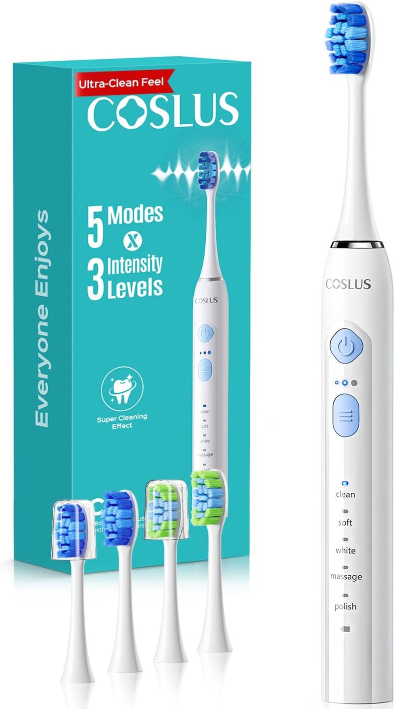 COSLUS C30 Electric Toothbrush for Adults, Effective Yet Gentle Ultra-Clean