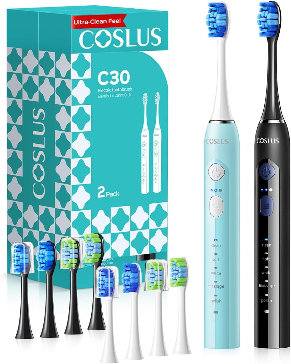 COSLUS C30 Electric Toothbrush for Adults, Effective Yet Gentle Ultra-Clean