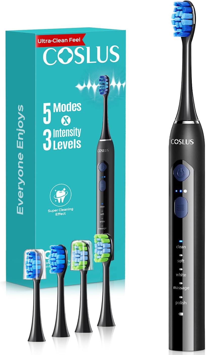 COSLUS C30 Electric Toothbrush for Adults, Effective Yet Gentle Ultra-Clean