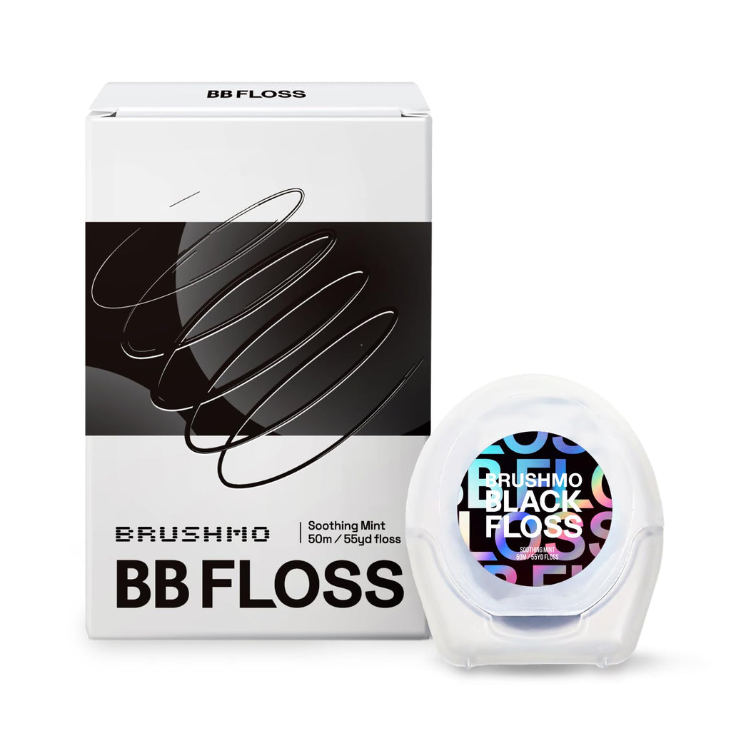 BRUSHMO Thinner Black Expanding Dental Floss, BB Floss AIR, Mint, 55 Yards