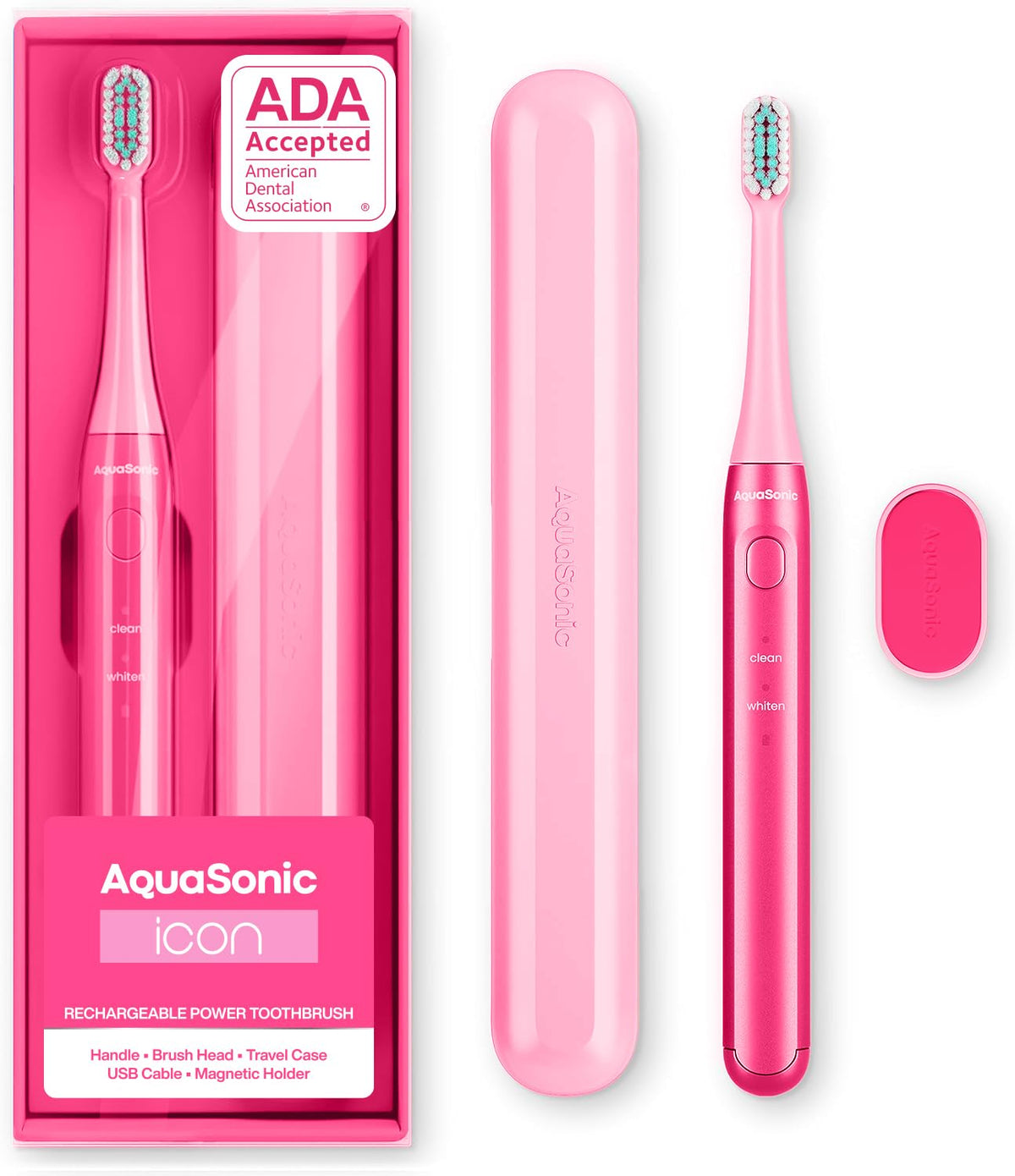Aquasonic Icon Micro-Vibrating Sonic Toothbrush - ADA-Accepted - Lilac