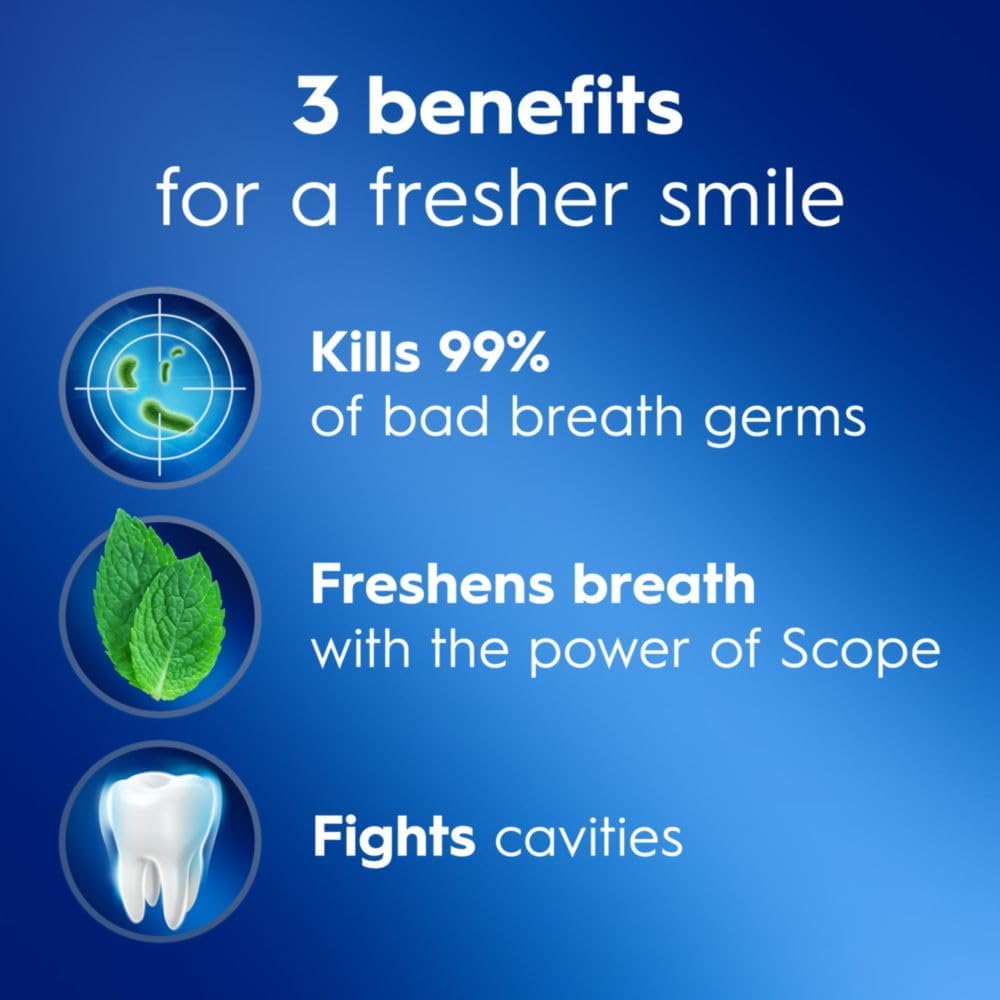 Crest Complete Whitening + Scope, Long Lasting Mint Toothpaste, Triple Pack (3 Count of 5.4 oz Tubes), 16.2 oz