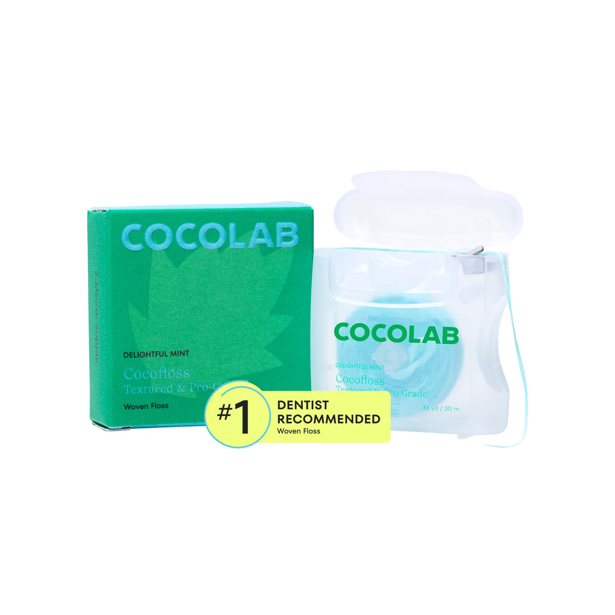 Cocofloss Expanding Woven Dental Floss by COCOLAB, Mint Scent, 4-Pack