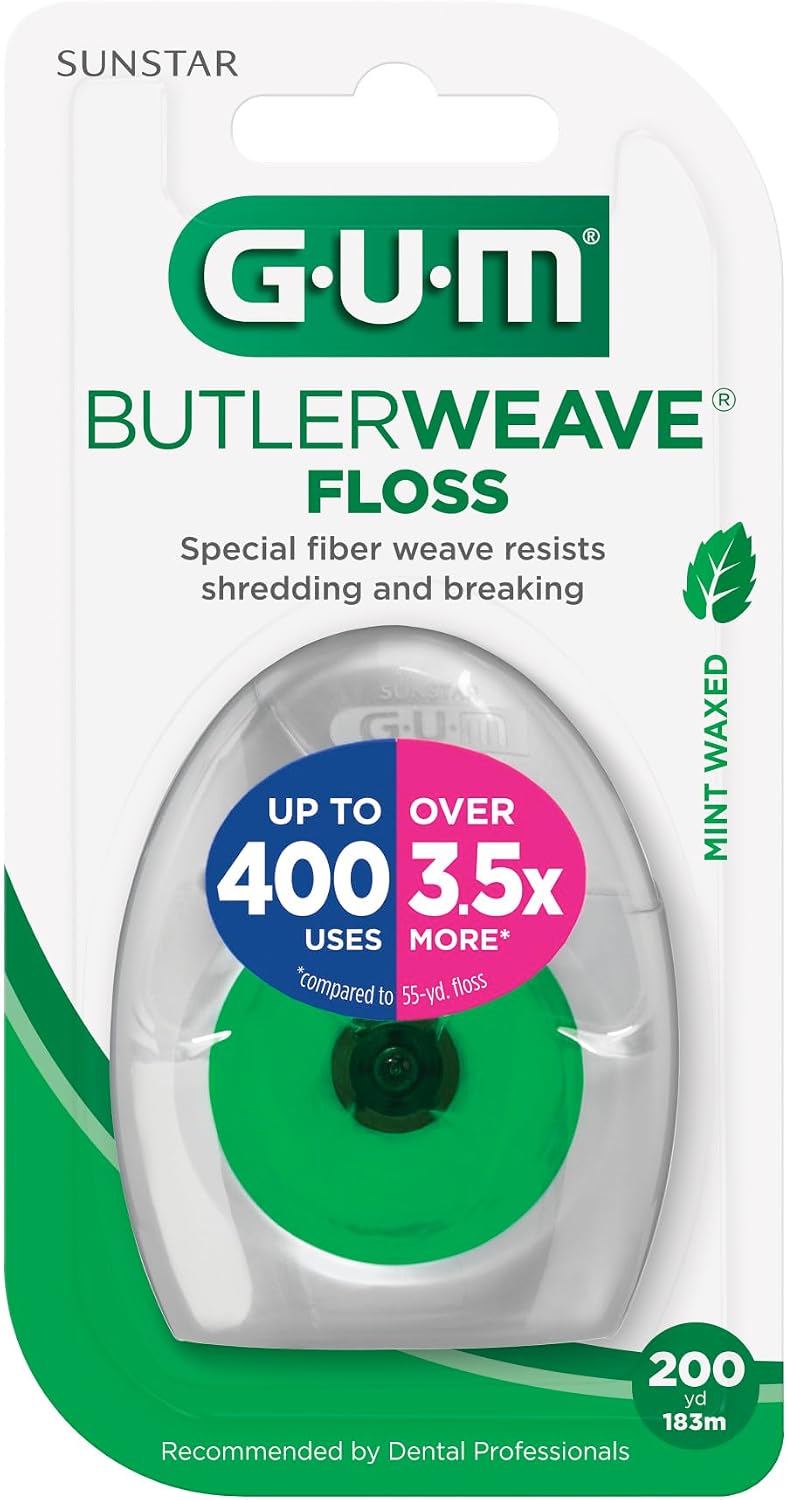 GUM ButlerWeave Woven Dental Floss, Mint Waxed, 1 Count