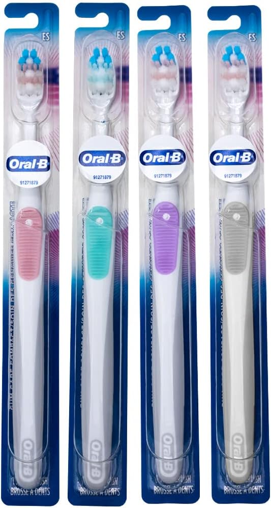 Oral-B Gum Care Extra Soft Toothbrush for Sensitive Teeth and Gums, Compact Small Head, (Colors Vary) - Pack of 3