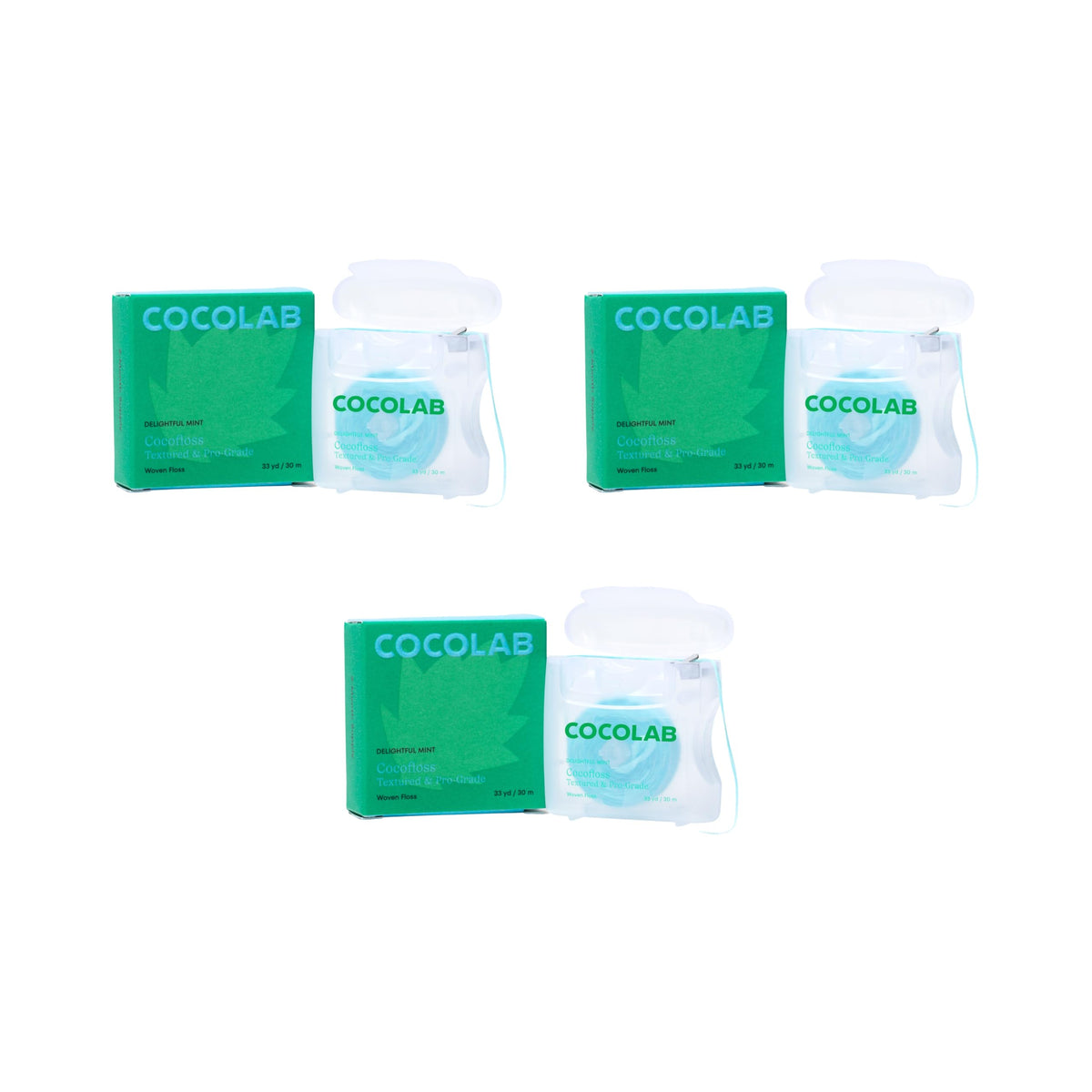 Cocofloss Expanding Woven Dental Floss by COCOLAB, Mint Scent, 4-Pack