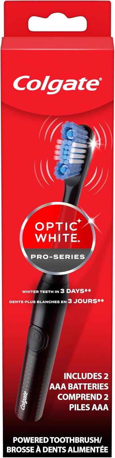 Colgate Optic White Pro-Series Battery Operated Electric Toothbrush, Soft