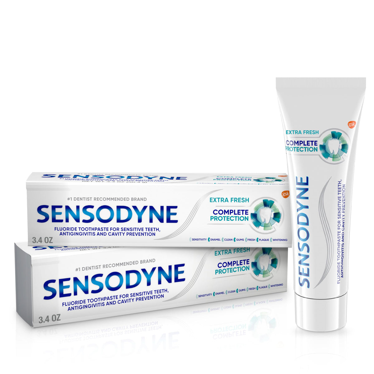 Sensodyne Complete Protection Extra Fresh Toothpaste, 3.4 oz (Pack of 2)