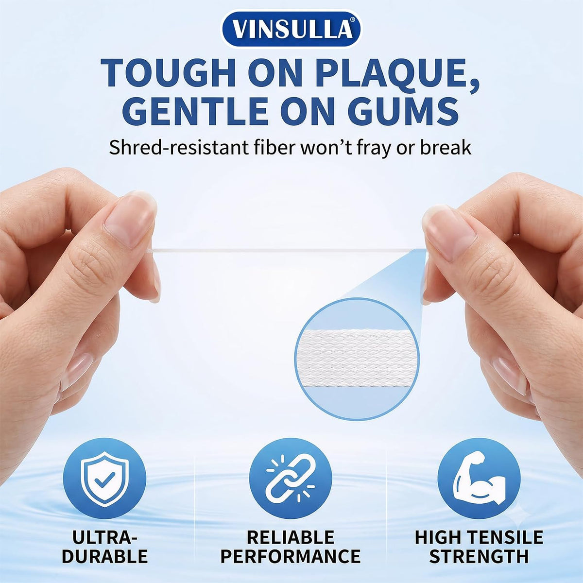 VINSULLA Flat Dental Floss, Mint Dental Tape, 4 Pack (220 Yd)