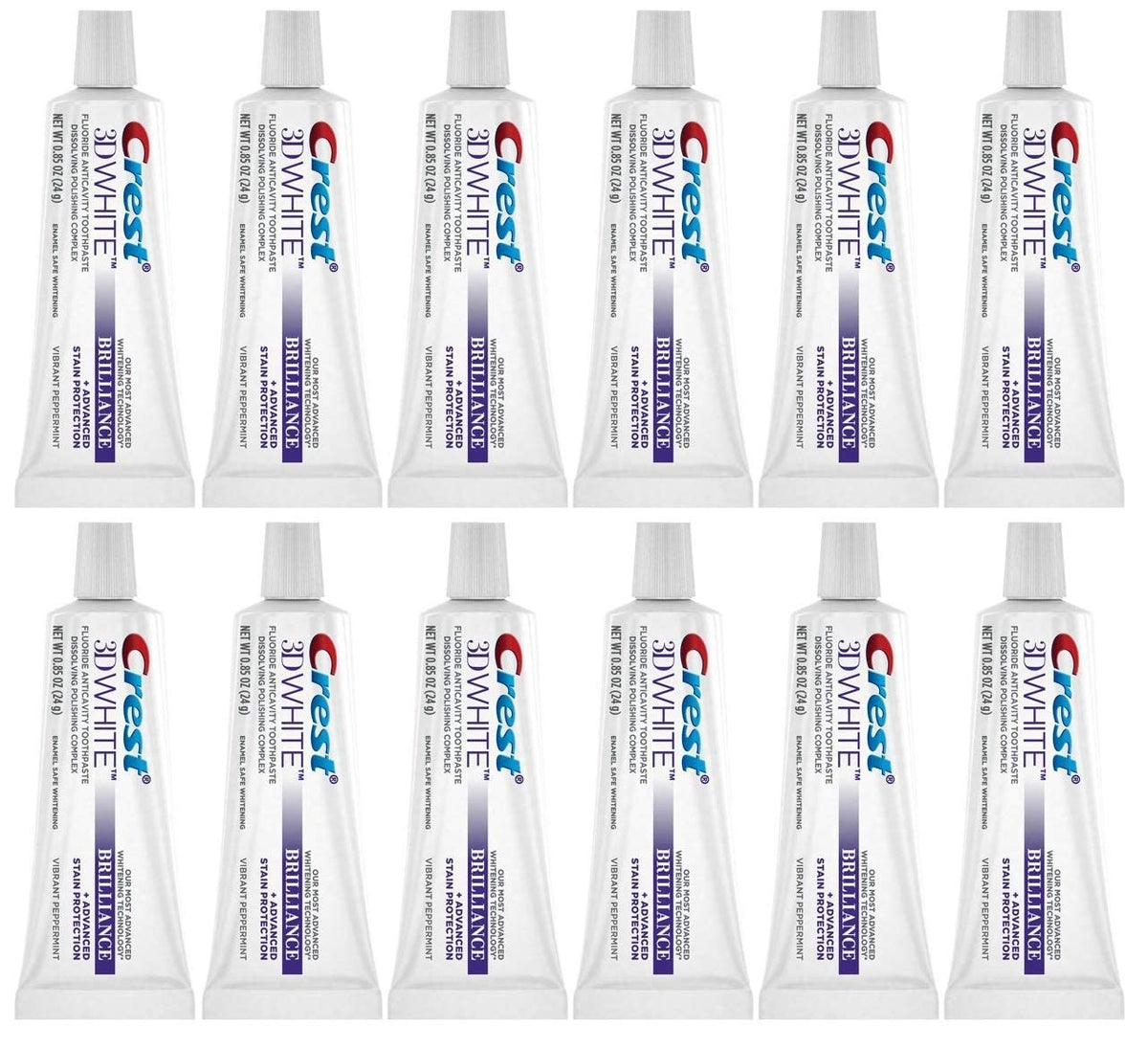 Crest 3D White Advanced, Teeth Whitening Toothpaste for Adults, 3.7 oz, 4 Pack, Cavity Protection Fluoride Toothpaste, Strengthens Enamel, Travel Size Toiletries