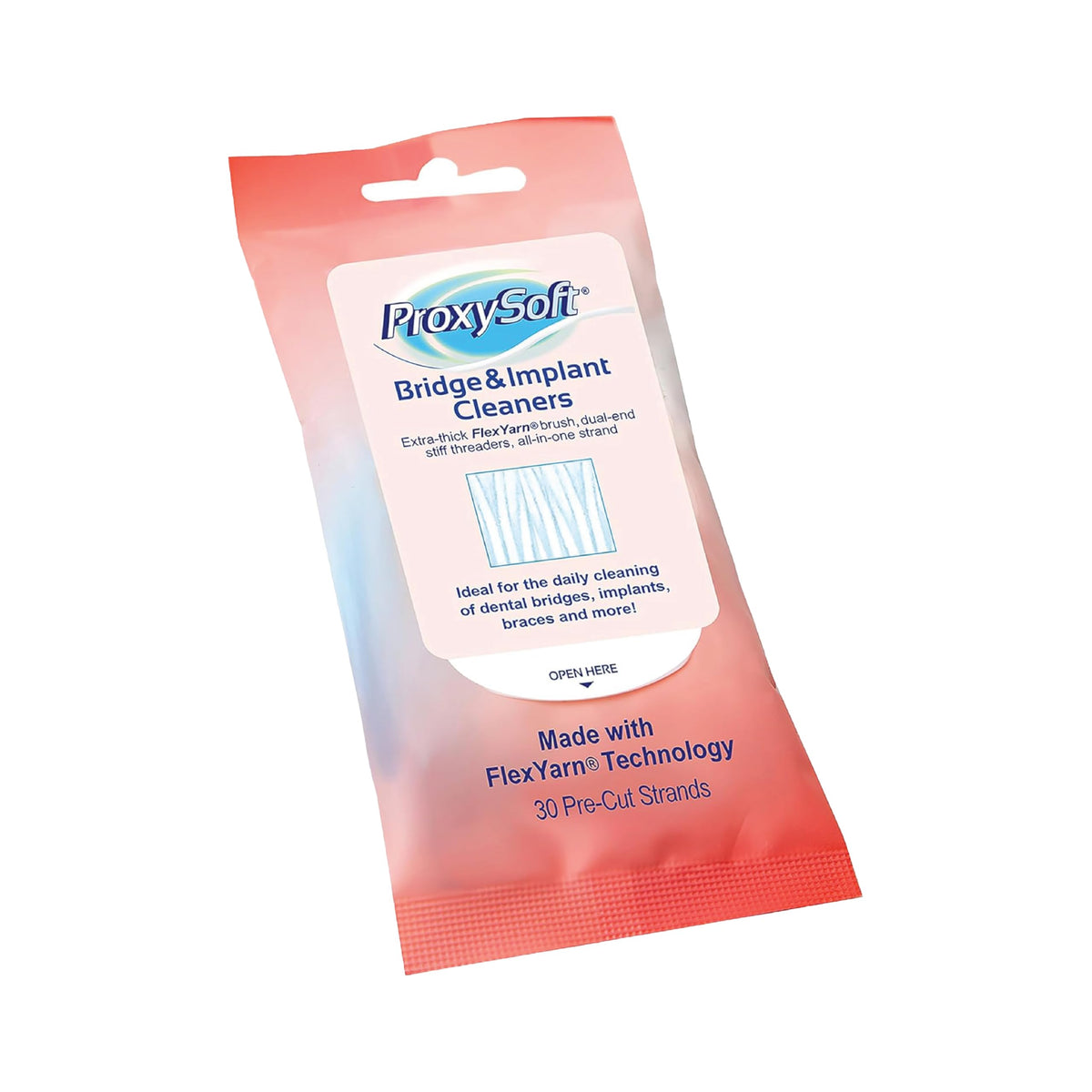 Dental Floss for Bridges and Dental Implants, 5 Packs - Floss Threaders for Bridges and Implants with Extra-Thick Proxy Brush for Optimal Oral Hygiene - Bridge and Implant Cleaners by ProxySoft