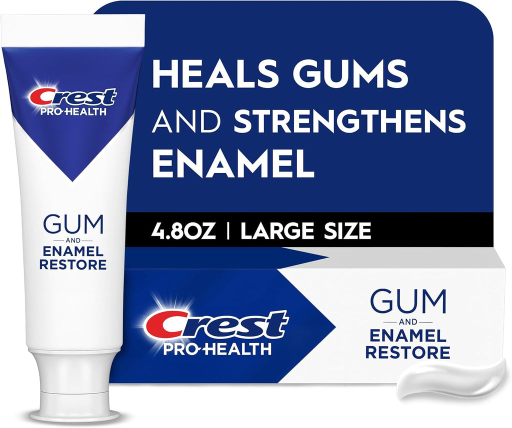 Crest Pro-Health Gum & Enamel Restore Toothpaste 4.8 oz Anticavity, Antibacterial Flouride Toothpaste, Clinically Proven, Gum, Sensitivity, and Enamel Protection