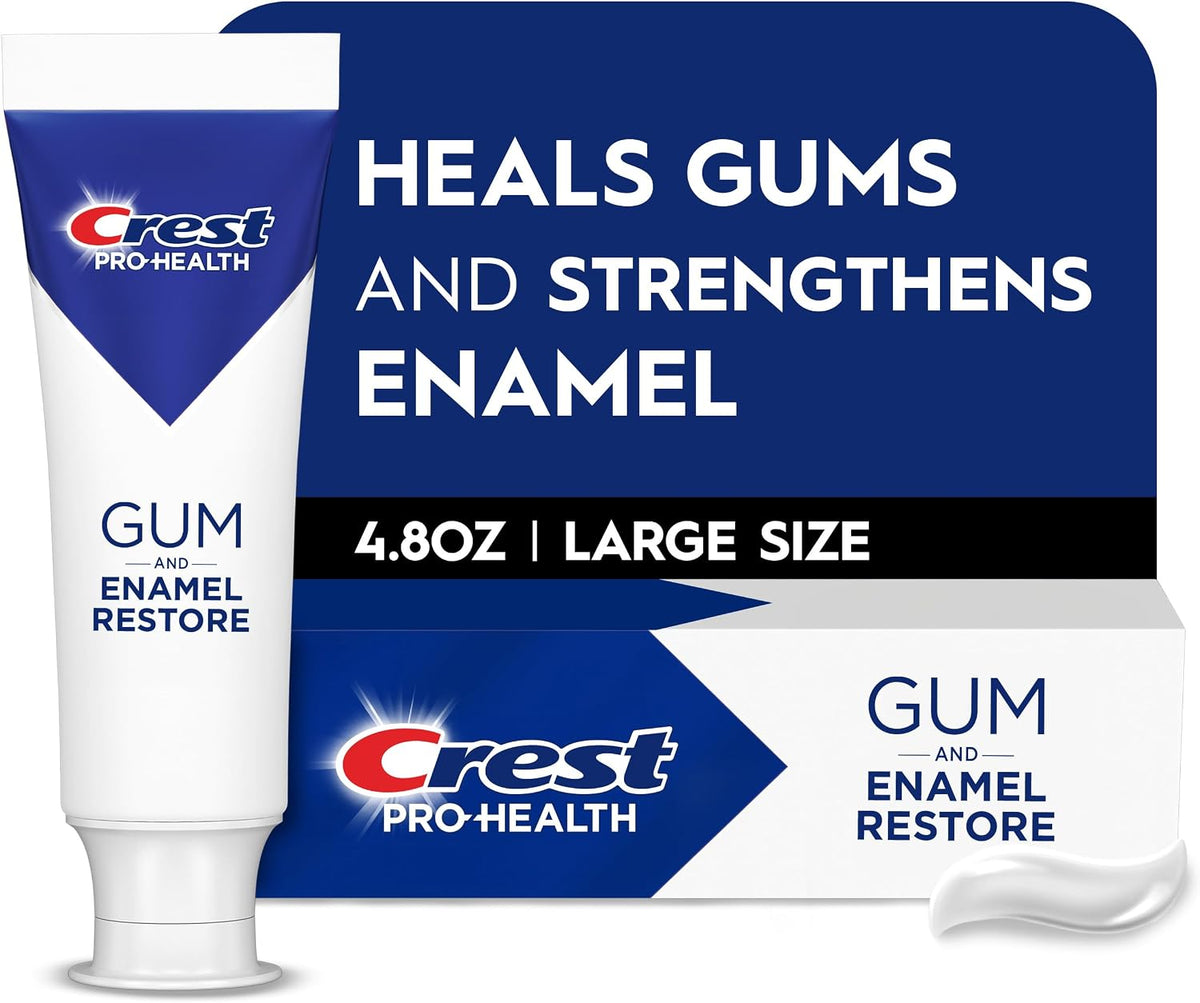 Crest Pro-Health Gum & Enamel Restore Toothpaste 4.8 oz Anticavity, Antibacterial Flouride Toothpaste, Clinically Proven, Gum, Sensitivity, and Enamel Protection