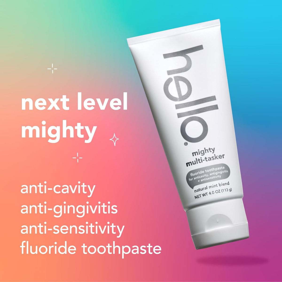 hello 8-in-1 Mighty Multi-Tasker Fluoride Toothpaste, Mint, 2 Pack, 4 oz