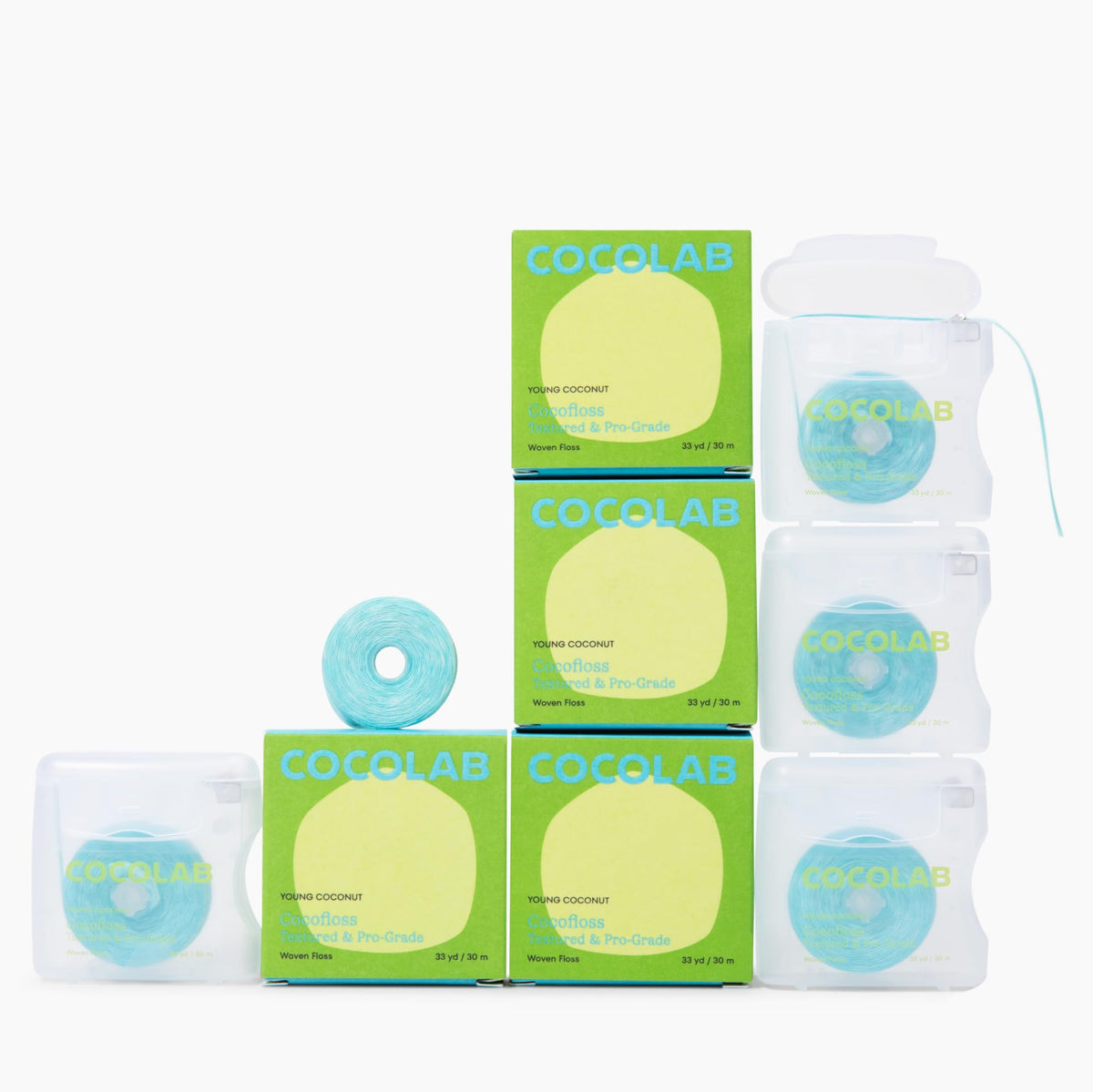 Cocofloss Expanding Woven Dental Floss by COCOLAB, Mint Scent, 3-Pack
