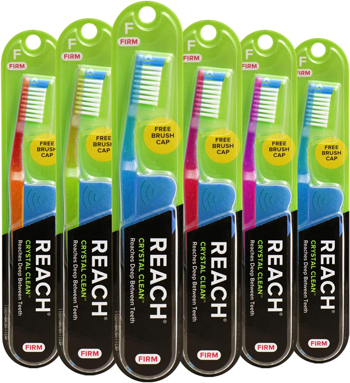 Reach Crystal Clean Firm Bristle Toothbrushes, 6 Pack