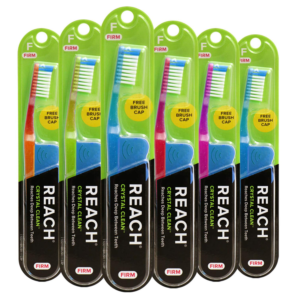 Reach Crystal Clean Firm Bristle Toothbrushes, 6 Pack