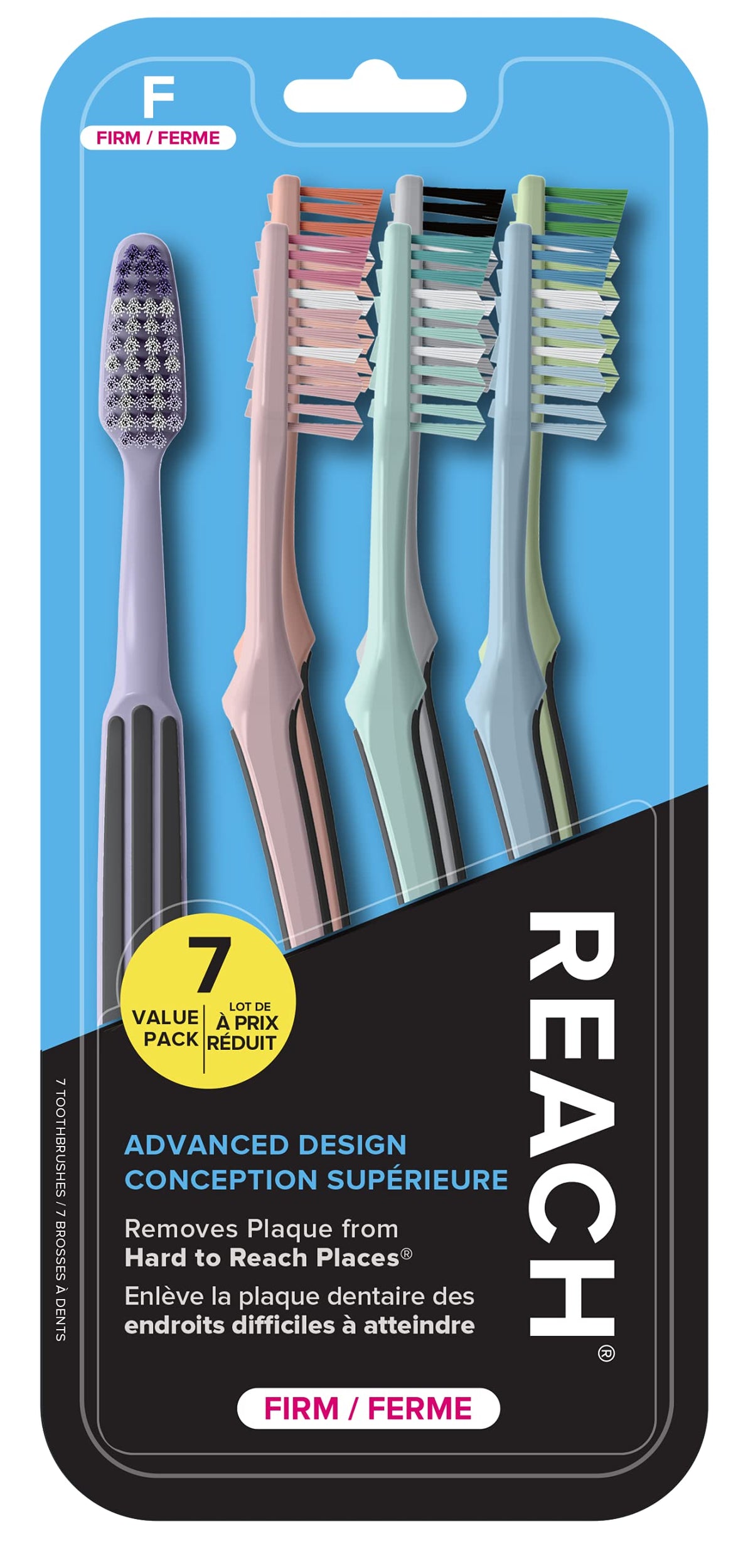 Reach Advanced Design Firm Bristle Toothbrushes, 7 Count