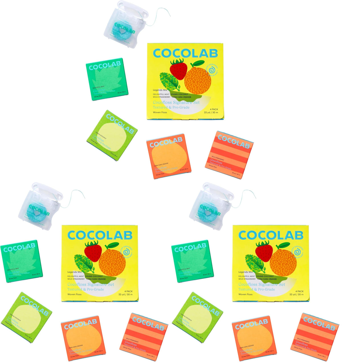 Cocofloss Expanding Woven Dental Floss by COCOLAB, Mint Scent, 3-Pack
