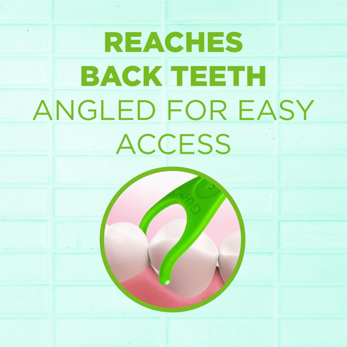 GUM Angled Clean Dental Floss Picks, Fresh Mint Flossers, 75 Count (4 Pack)