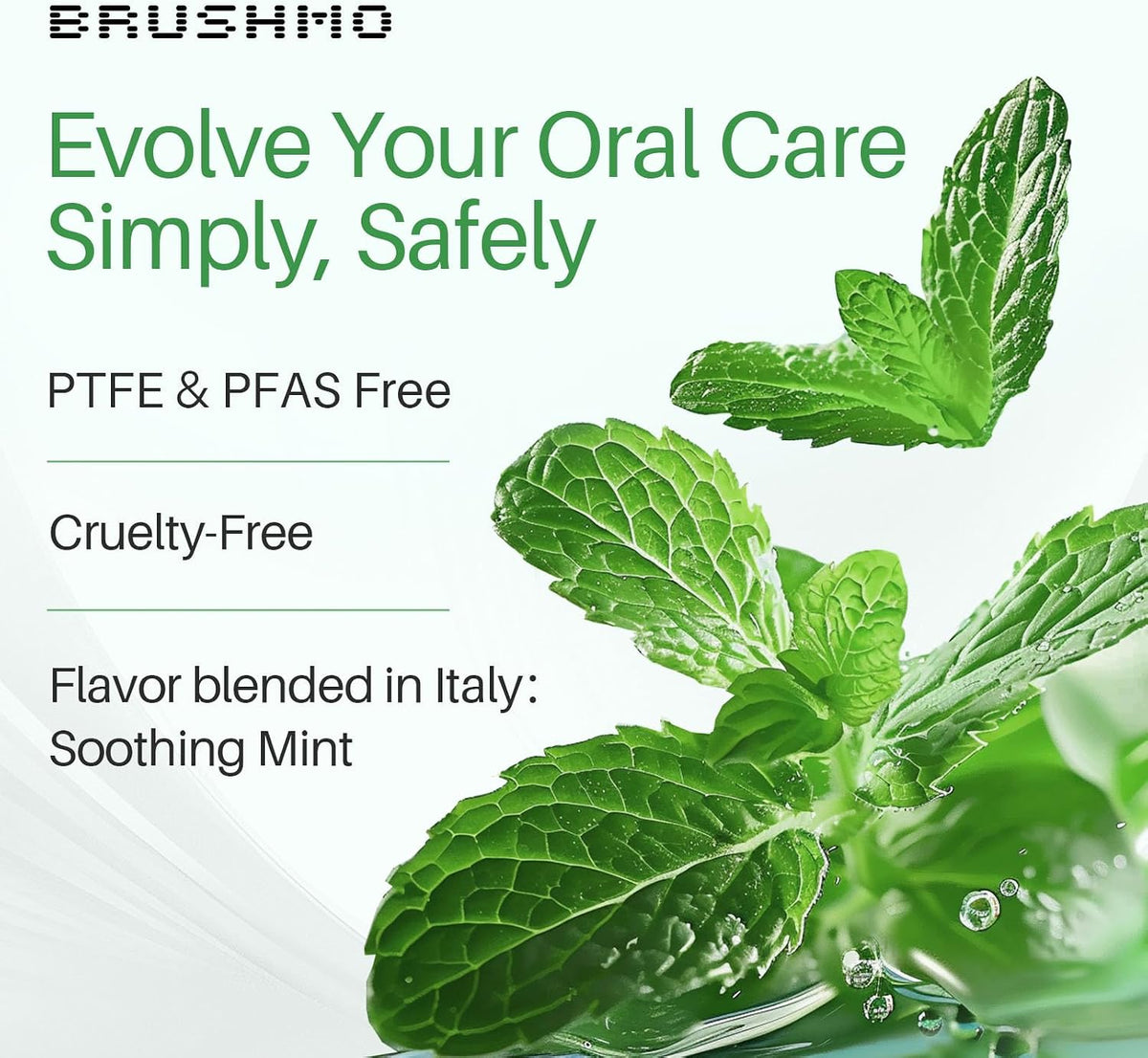 BRUSHMO Thinner Black Expanding Dental Floss, BB Floss AIR, Mint, 55 Yards