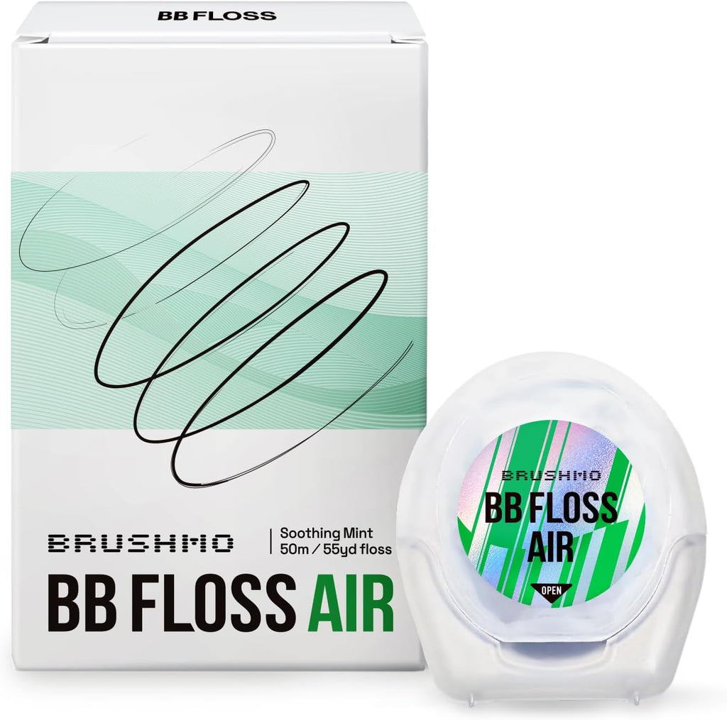 BRUSHMO Thinner Black Expanding Dental Floss, BB Floss AIR, Mint, 55 Yards