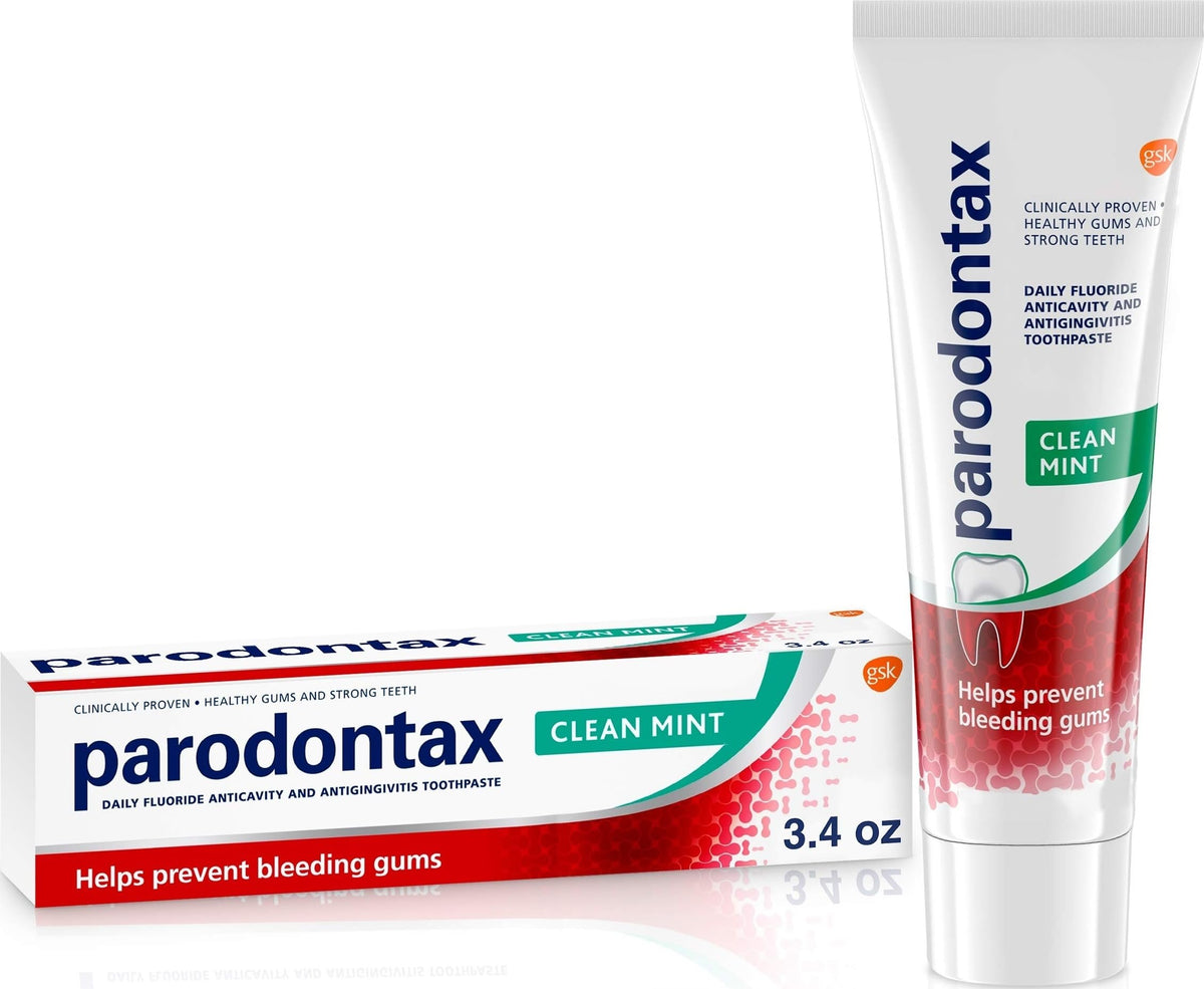 Parodontax Toothpaste for Bleeding Gums, Gingivitis Treatment and Cavity Prevention, Clean mint - 3.4 Ounces