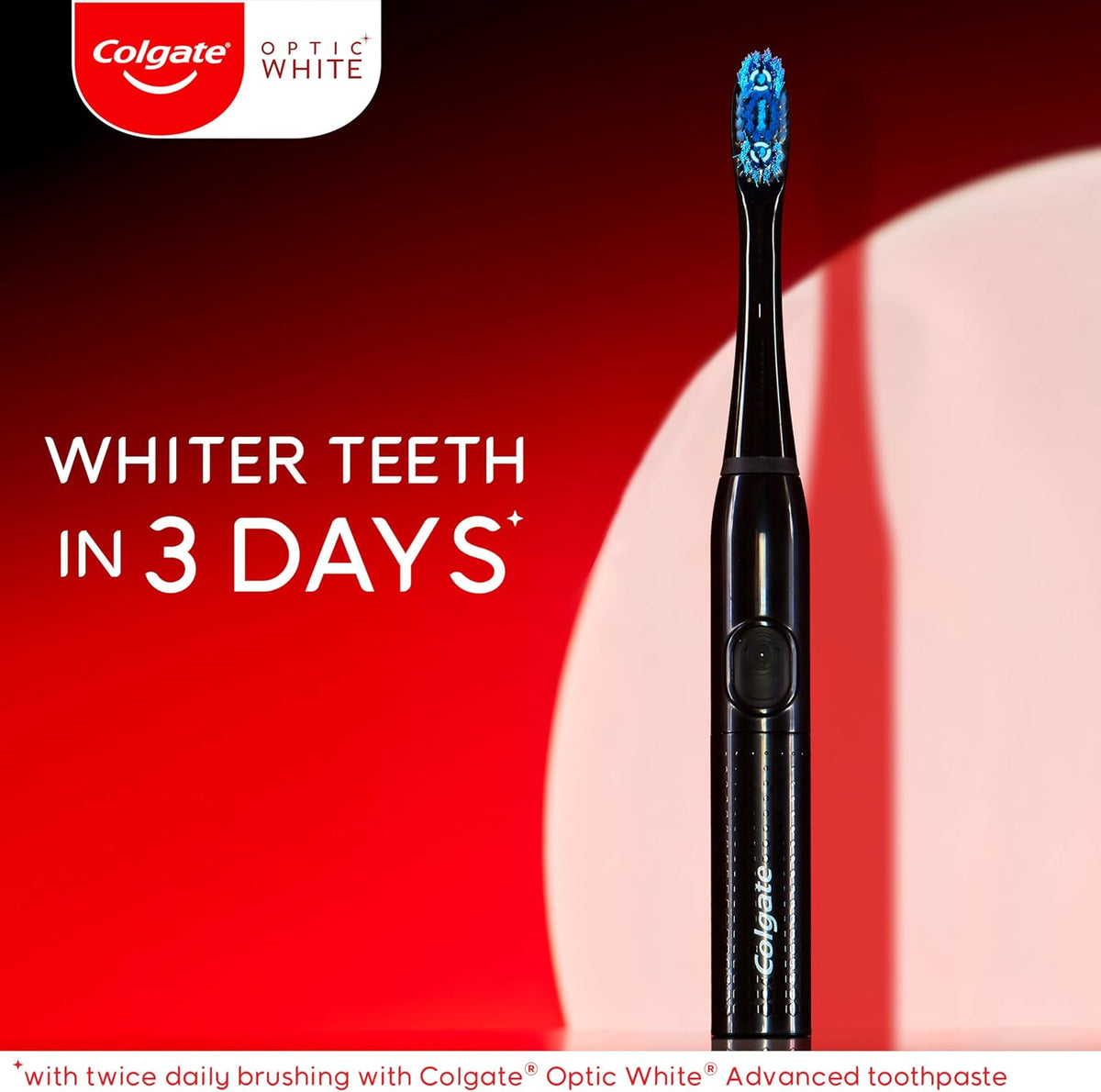 Colgate Optic White Pro-Series Battery Operated Electric Toothbrush, Soft