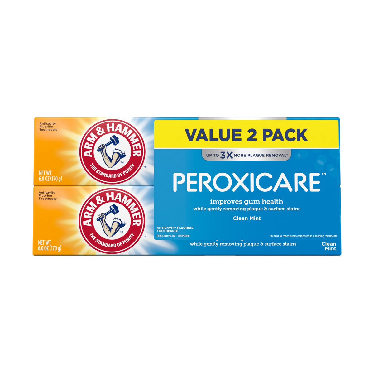ARM & Hammer Peroxicare Toothpaste, Clean Mint, 6.0 oz, 4-Pack
