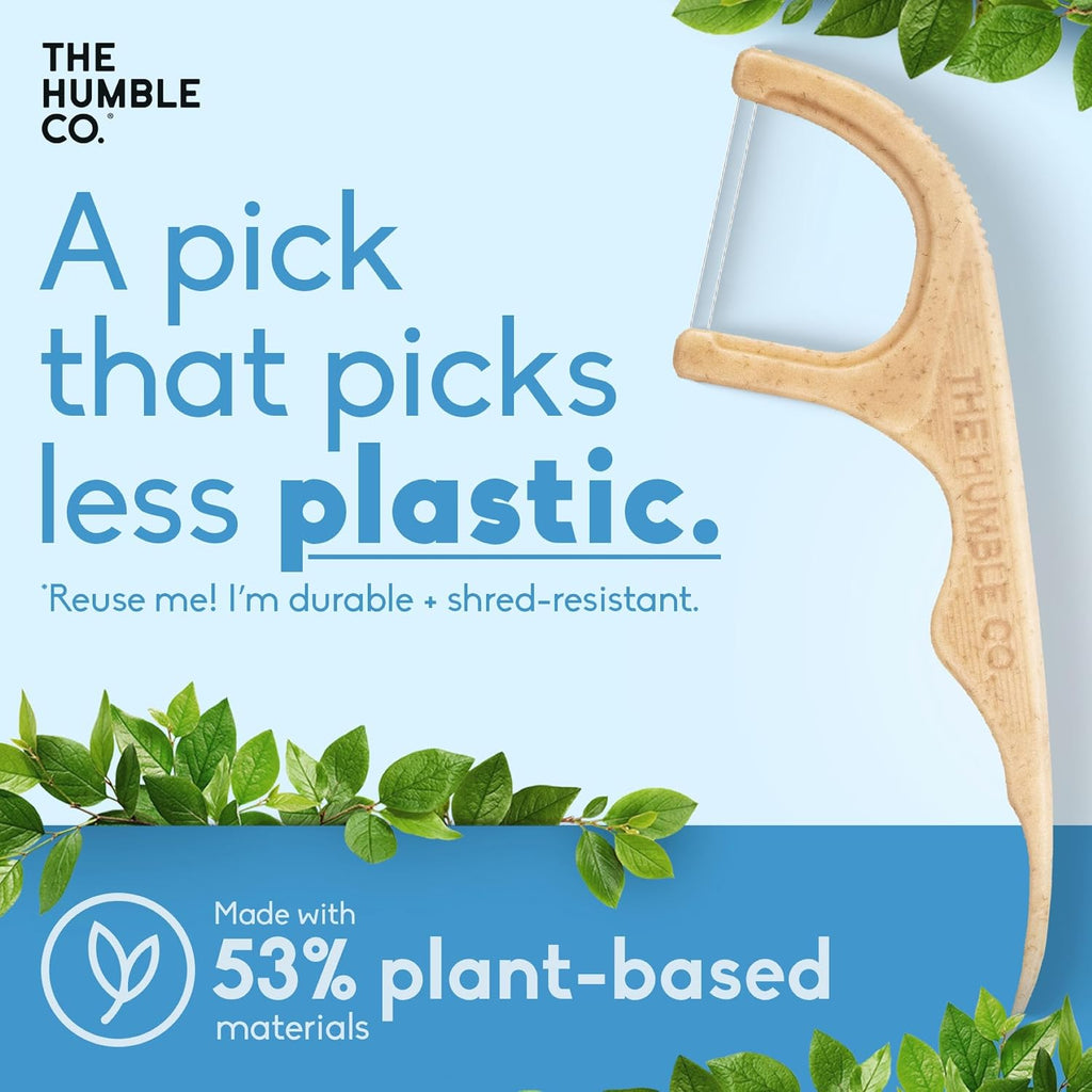 The Humble Co. Dental Floss Picks, Double Thread, Mint (200 Count)
