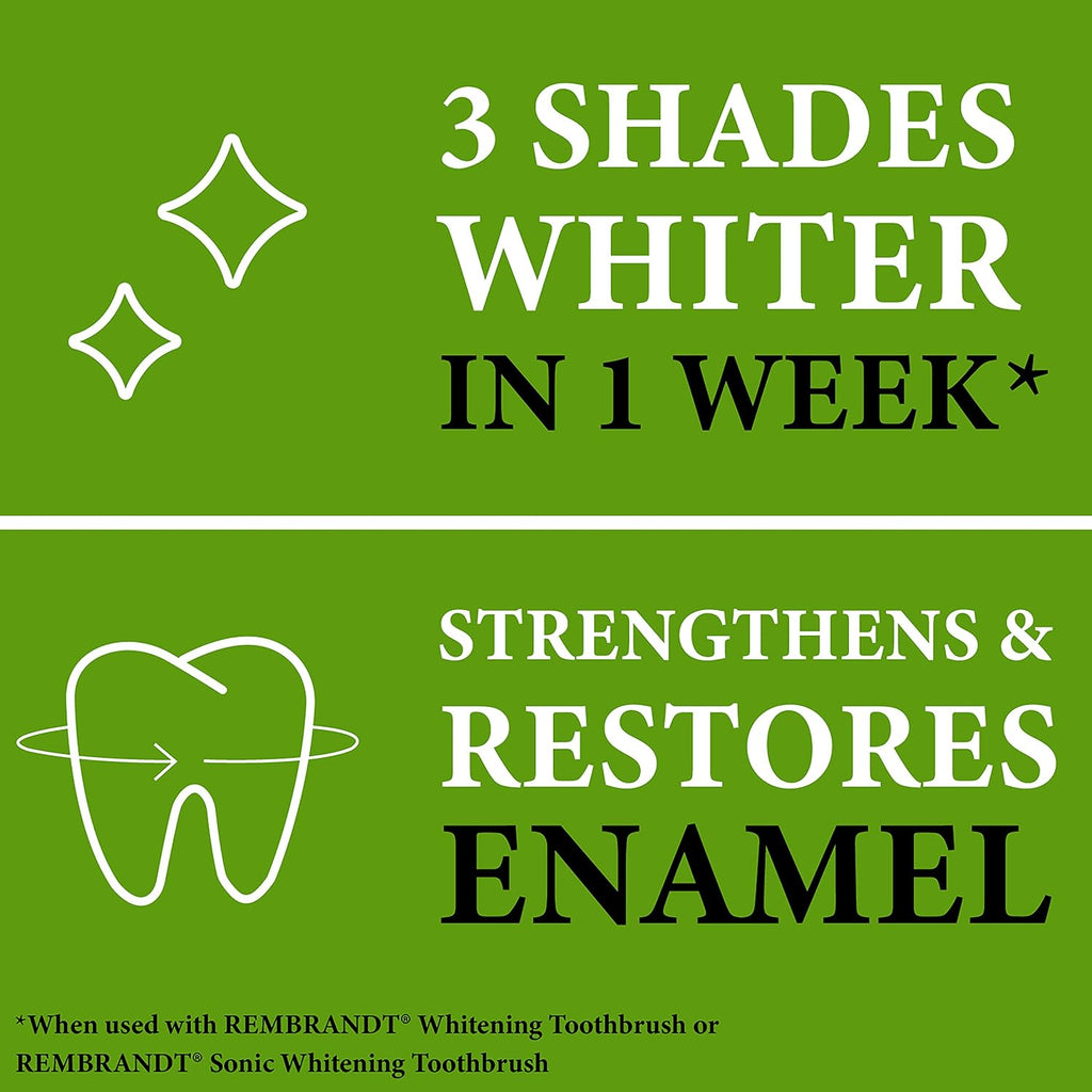Rembrandt Deeply White + Peroxide Whitening Toothpaste, Peppermint Flavor, 3.5-Ounce (Pack of 2) (Packaging may Vary)